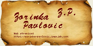 Zorinka Pavlović vizit kartica